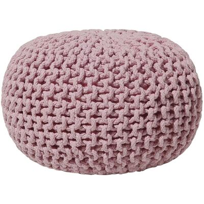 Pouf in cotone rosa Beliani - Piccolo sgabello 40x25cm Pouf in cotone rosa Beliani - Piccolo sgabello 40x25cm