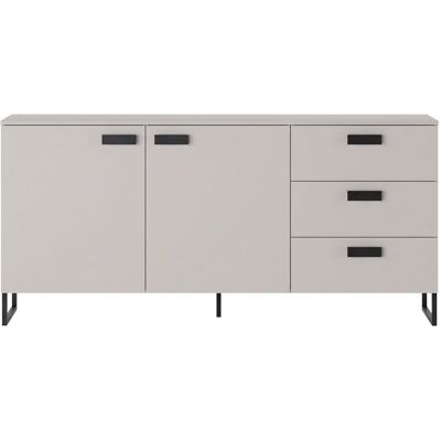 ARREDITALY Madia Con 2 Ante 3 Cassetti E Ripiani Interni Mobile Soggiorno Moderno In Melaminico Con Maniglie E Piedini Neri Per Sala Da Pranzo Elegante 184 X 86 X 40 Cm Colore Beige ARREDITALY Madia Con 2 Ante 3 Cassetti E Ripiani Interni Mobile Soggiorno Moderno In Melaminico Con Maniglie E Piedini Neri Per Sala Da Pranzo Elegante 184 X 86 X 40 Cm Colore Beige
