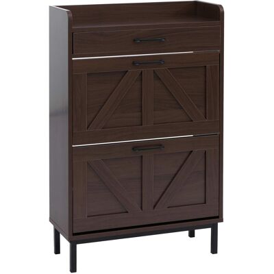 DÉCOSHOP26 Scarpiera Con 2 Cassetti A Ribalta E Un Ripiano 95x60x24 Cm Mdf Con Finitura Noce 040008856 DÉCOSHOP26 Scarpiera Con 2 Cassetti A Ribalta E Un Ripiano 95x60x24 Cm Mdf Con Finitura Noce 040008856