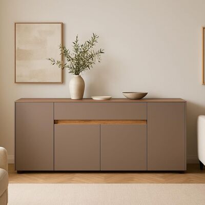 BRICOZONE Credenza Moderna Madia Con 4 Ante E 1 Cassetto Mobile Contenitore Sala Da Pranzo Soggiorno Design Senza Maniglie Elegante Capiente 170 X 85 X 40 Cm Congo E Rovere - Colore: Congo E Rovere BRICOZONE Credenza Moderna Madia Con 4 Ante E 1 Cassetto Mobile Contenitore Sala Da Pranzo Soggiorno Design Senza Maniglie Elegante Capiente 170 X 85 X 40 Cm Congo E Rovere - Colore: Congo E Rovere