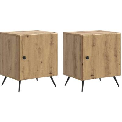 VIDAXL Armadio Da Notte 2 Pcs Rovere Artigianale 43 X 34,5 X 50 VIDAXL Armadio Da Notte 2 Pcs Rovere Artigianale 43 X 34,5 X 50