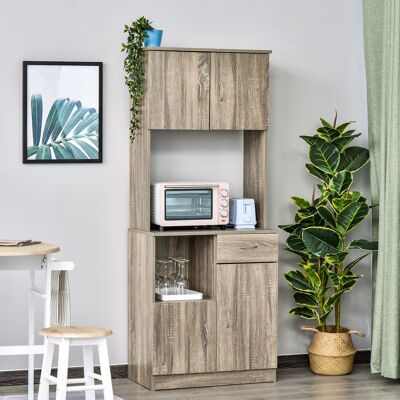 PZCC Credenza Moderna Per Cucina O Sala Da Pranzo, Mobile Buffet Con Armadietti E Cassetti In Legno, Grigio, 71x41x178cm PZCC Credenza Moderna Per Cucina O Sala Da Pranzo, Mobile Buffet Con Armadietti E Cassetti In Legno, Grigio, 71x41x178cm