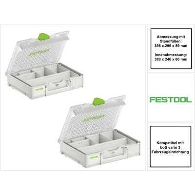 Festool Systainer Organiser Sys3 Org M 89 6xesb 2 Pezzi ( 2x 204854 ) Valigetta Per Minuteria Con Scatole Per Inserti Festool Systainer Organiser Sys3 Org M 89 6xesb 2 Pezzi ( 2x 204854 ) Valigetta Per Minuteria Con Scatole Per Inserti