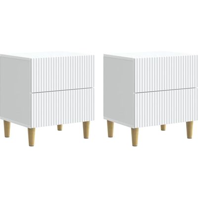 VIDAXL Armadio Da Notte Con Cassetto 2 Pcs Bianco 43 X 34,5 X 48 VIDAXL Armadio Da Notte Con Cassetto 2 Pcs Bianco 43 X 34,5 X 48
