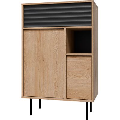 PETITS-MEUBLES Buffet 3 Ante Astra Marrone E Nero 120cm PETITS-MEUBLES Buffet 3 Ante Astra Marrone E Nero 120cm