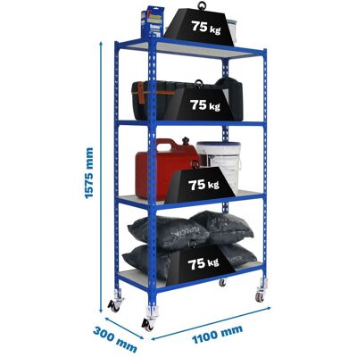 SIMONRACK Mensola Metallica Mobile Blu 1573x1110x310 Mm SIMONRACK Mensola Metallica Mobile Blu 1573x1110x310 Mm