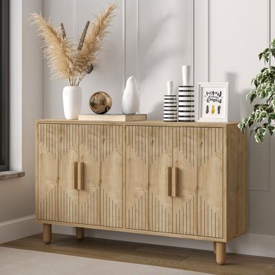 DMORA Credenza Colzano, Madia 2 Ripiani, Apertura Battente, 4 Ante, 120x30x74h Cm Marrone Rovere DMORA Credenza Colzano, Madia 2 Ripiani, Apertura Battente, 4 Ante, 120x30x74h Cm Marrone Rovere