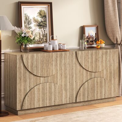 DREAMMESPACE Credenza 160x40x80 Cm - Con 4 Ante - Con Ripiani, Ribaltabile - Venature Del Legno Naturale DREAMMESPACE Credenza 160x40x80 Cm - Con 4 Ante - Con Ripiani, Ribaltabile - Venature Del Legno Naturale