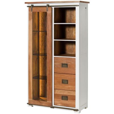 Massivmoebel24 Vetrina Mango / Legno Riciclato Bianco Laccato 100x45x175 (bxtxh) Montato Railway Lux 525 Massivmoebel24 Vetrina Mango / Legno Riciclato Bianco Laccato 100x45x175 (bxtxh) Montato Railway Lux 525
