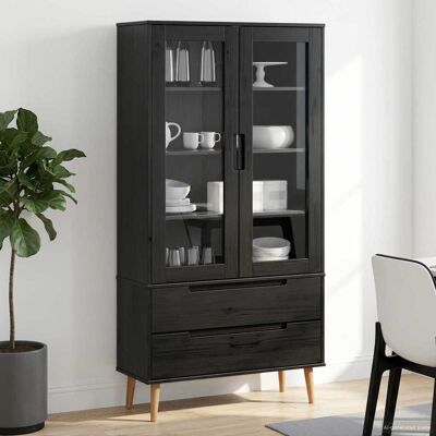 VIDAXL Armadio In Vetro Nero 90 X 35 X 175 Cm VIDAXL Armadio In Vetro Nero 90 X 35 X 175 Cm