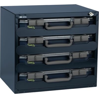 Armadio in acciaio Raaco con 4 scatole CarryLite - 452x405x330mm Armadio in acciaio Raaco con 4 scatole CarryLite - 452x405x330mm