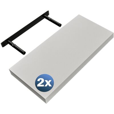 Casaria Set di 2 Mensole a Parete 50cm - Mensole Flottanti Moderne - Bianco Casaria Set di 2 Mensole a Parete 50cm - Mensole Flottanti Moderne - Bianco