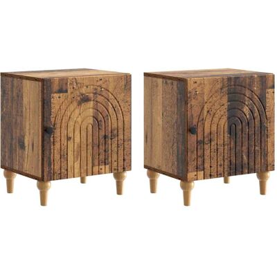 VIDAXL Armadio Da Notte 2 Pz Legno Antico 43 X 34,5 X 50 Cm VIDAXL Armadio Da Notte 2 Pz Legno Antico 43 X 34,5 X 50 Cm