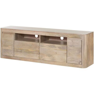 Massivmoebel24 Mobile Tv Mango Bianco Laccato 178x40x58 Cm Montato Toronto 321 Massivmoebel24 Mobile Tv Mango Bianco Laccato 178x40x58 Cm Montato Toronto 321