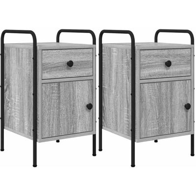 VIDAXL Armadio Da Notte 2 Pz Sonoma Grigio 35 X 36,5 X 61 Cm VIDAXL Armadio Da Notte 2 Pz Sonoma Grigio 35 X 36,5 X 61 Cm