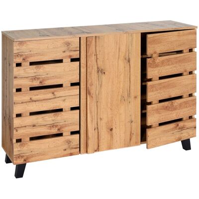 DÉCOSHOP26 Credenza A 3 Ante Con 8 Scomparti Design Moderno A Pallet 88x120x34 Cm Colore Naturale 040010157 DÉCOSHOP26 Credenza A 3 Ante Con 8 Scomparti Design Moderno A Pallet 88x120x34 Cm Colore Naturale 040010157