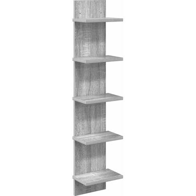 VIDAXL Scaffale Da Parete Sonoma Grigio 22 X 15 X 100 Cm VIDAXL Scaffale Da Parete Sonoma Grigio 22 X 15 X 100 Cm