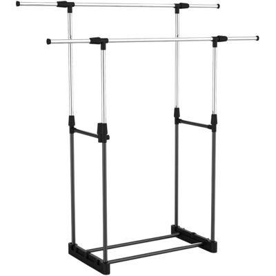 7H SEVEN HOUSE Orion91 - Appendiabiti Doppio Con Scarpiera Hebdo Argento/nero 172x41x157cm 7house 7H SEVEN HOUSE Orion91 - Appendiabiti Doppio Con Scarpiera Hebdo Argento/nero 172x41x157cm 7house