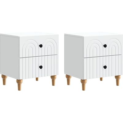 VIDAXL Armadio Da Notte Con Cassetto 2 Pcs Bianco 43 X 34,5 X 48 VIDAXL Armadio Da Notte Con Cassetto 2 Pcs Bianco 43 X 34,5 X 48