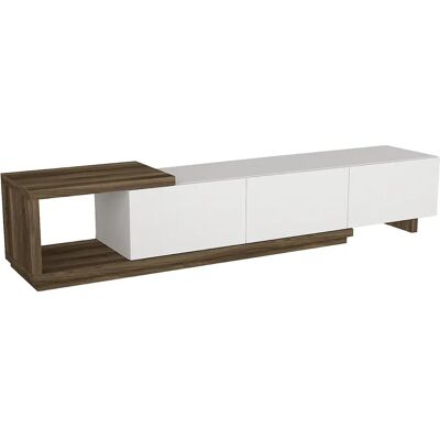 Unique Mobile Tv Con 3 Cassetti E 1 Nicchia Bianco E Naturale - Dukian Unique Mobile Tv Con 3 Cassetti E 1 Nicchia Bianco E Naturale - Dukian