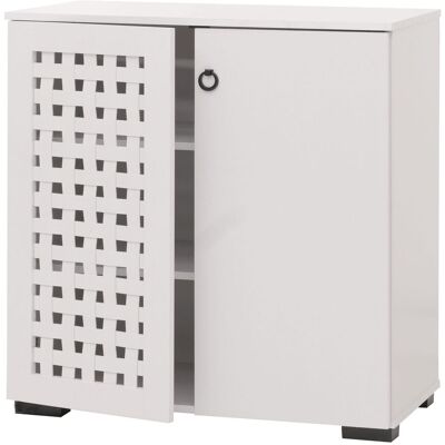 DÉCOSHOP26 Cassettiera Con 2 Ante E 3 Scomparti Design Intrecciato 3d 82x80x37 Cm Legno Con Rivestimento In Melaminico Bianco 040009825 DÉCOSHOP26 Cassettiera Con 2 Ante E 3 Scomparti Design Intrecciato 3d 82x80x37 Cm Legno Con Rivestimento In Melaminico Bianco 040009825