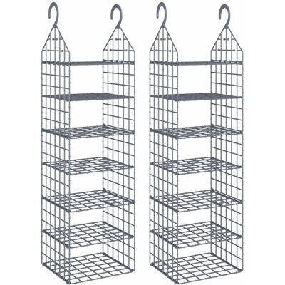 MAISON EXCLUSIVE - Organizer Per Armadio Da Appendere Con 7 Ripiani 2 Pz MAISON EXCLUSIVE - Organizer Per Armadio Da Appendere Con 7 Ripiani 2 Pz