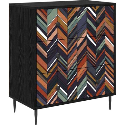 VIDAXL Cassettiera Ommen Stampa Geometrica 66 X 36,5 X 76 Cm VIDAXL Cassettiera Ommen Stampa Geometrica 66 X 36,5 X 76 Cm