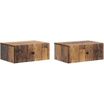 VIDAXL Armadio Da Notte 2 Pz Legno Antico 49 X 34,5 X 20 Cm VIDAXL Armadio Da Notte 2 Pz Legno Antico 49 X 34,5 X 20 Cm