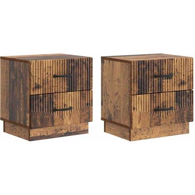 VIDAXL Armadio Da Notte 2 Pcs Legno Antico 43 X 34,5 X 44,5 Cm VIDAXL Armadio Da Notte 2 Pcs Legno Antico 43 X 34,5 X 44,5 Cm