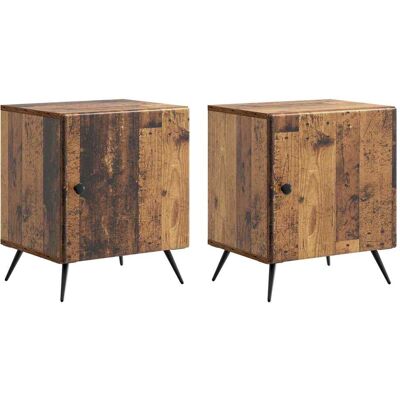 VIDAXL Armadio Da Notte 2 Pz Legno Antico 43 X 34,5 X 50 Cm VIDAXL Armadio Da Notte 2 Pz Legno Antico 43 X 34,5 X 50 Cm