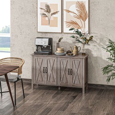 PZCC Mobiletto Multiuso Stile Rustico Con 4 Ripiani Portaoggetti Regolabili, In Legno, 120x37x75 Cm, Grigio PZCC Mobiletto Multiuso Stile Rustico Con 4 Ripiani Portaoggetti Regolabili, In Legno, 120x37x75 Cm, Grigio