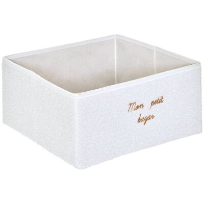 ATMOSPHERA Contenitore Pieghevole Yuki In Bouclé, 29x29 Cm, Bianco - Créateur D'Intérieur ATMOSPHERA Contenitore Pieghevole Yuki In Bouclé, 29x29 Cm, Bianco - Créateur D'Intérieur