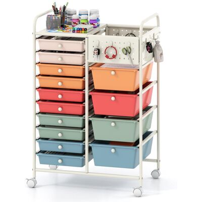 COSTWAY Carrello Portaoggetti Con 14 15 Cassetti Removable Carrello Organizzatore In Plastica Mobile Con Ruote Bloccanti Salvaspazio Ampio Piano In Metallo Pa COSTWAY Carrello Portaoggetti Con 14 15 Cassetti Removable Carrello Organizzatore In Plastica Mobile Con Ruote Bloccanti Salvaspazio Ampio Piano In Metallo Pa