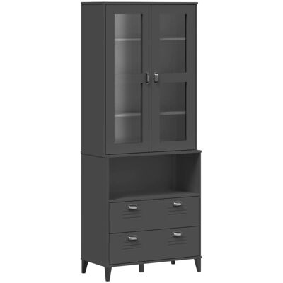 HELLOSHOP26 Credenza Comò Armadio Mobile Portaoggetti Organizzatore Cucina Soggiorno 80 X 40 X 200 Cm Legno Massello Di Pino Antracite 020036624 HELLOSHOP26 Credenza Comò Armadio Mobile Portaoggetti Organizzatore Cucina Soggiorno 80 X 40 X 200 Cm Legno Massello Di Pino Antracite 020036624
