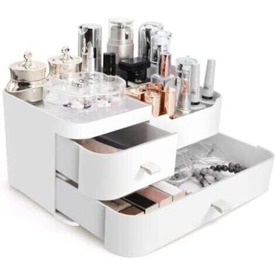 KEEMOTE Scatola Porta Trucchi, Cassetto Da Bagno, Organizer Per Bellezza E Cosmetici, Bianca KEEMOTE Scatola Porta Trucchi, Cassetto Da Bagno, Organizer Per Bellezza E Cosmetici, Bianca