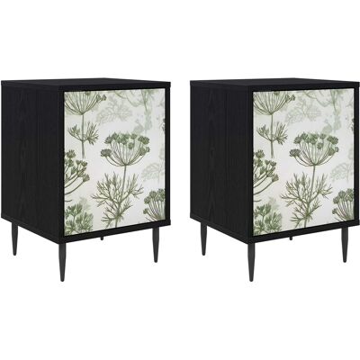 VIDAXL Armadio Da Notte Gotha 2 Pz Rovere Nero 36 X 33 X 51 Cm VIDAXL Armadio Da Notte Gotha 2 Pz Rovere Nero 36 X 33 X 51 Cm