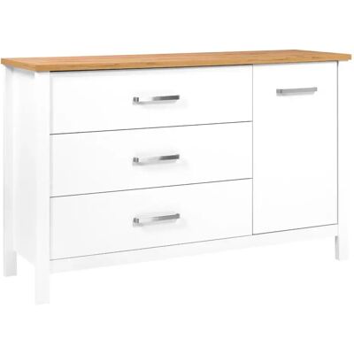M&S Madia Credenza 3 Cassetti 1 Anta Bianco Rovere Camera Soggiorno M&S Madia Credenza 3 Cassetti 1 Anta Bianco Rovere Camera Soggiorno