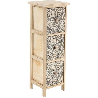 TENDANCE Mobile Paulownia Mdf Pioppo 3 Cassetti Stampato Esteban Pomelli In Legno - Nero Naturale - TENDANCE Mobile Paulownia Mdf Pioppo 3 Cassetti Stampato Esteban Pomelli In Legno - Nero Naturale -
