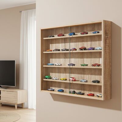 DMORA Vetrina N, Credenza Espositiva, Vetrinetta Multiuso, Madia Da Soggiorno, 60x80 H10 Cm, Rovere - DMORA Vetrina N, Credenza Espositiva, Vetrinetta Multiuso, Madia Da Soggiorno, 60x80 H10 Cm, Rovere -