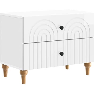 VIDAXL Armadio Da Notte Con Cassetto Bianco Lucido 62 X 34,5 X 48 VIDAXL Armadio Da Notte Con Cassetto Bianco Lucido 62 X 34,5 X 48