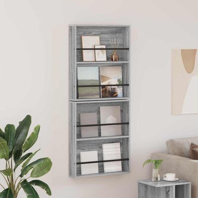 VIDAXL Scaffale Per Riviste 2 Pcs Grigio Sonoma 60 X 12 X 70 Cm VIDAXL Scaffale Per Riviste 2 Pcs Grigio Sonoma 60 X 12 X 70 Cm