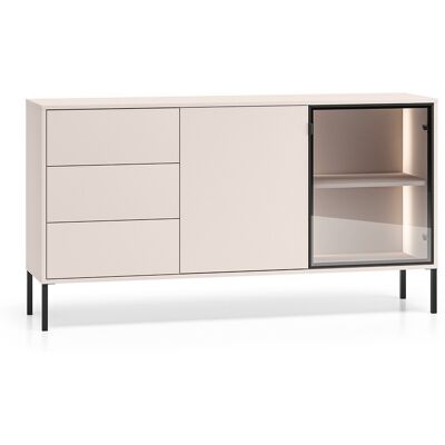 PETITS-MEUBLES Buffet 2 Ante 3 Cassetti Paige Cashmere E Nero 86cm PETITS-MEUBLES Buffet 2 Ante 3 Cassetti Paige Cashmere E Nero 86cm