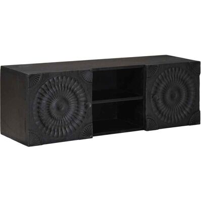 VIDAXL Mobile Tv Con Lo Scaffale Con Porta Nero 105 X 30 X 35 Cm VIDAXL Mobile Tv Con Lo Scaffale Con Porta Nero 105 X 30 X 35 Cm