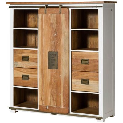 Massivmoebel24 Credenza Mango Bianco Laccato 142x45x147 (bxtxh) Montato Railway 562 Massivmoebel24 Credenza Mango Bianco Laccato 142x45x147 (bxtxh) Montato Railway 562