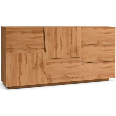 TOPQUALITY FURNITURE Credenza 2 Ante 3 Cassetti Madia In Legno Nobilitato Rovere Wotan TOPQUALITY FURNITURE Credenza 2 Ante 3 Cassetti Madia In Legno Nobilitato Rovere Wotan
