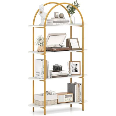 COSTWAY Libreria A Forma Di Arco A 4 Ripiani,struttura Metallica,95x34x156cm,verde COSTWAY Libreria A Forma Di Arco A 4 Ripiani,struttura Metallica,95x34x156cm,verde