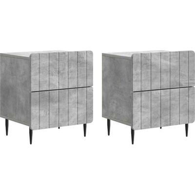 VIDAXL Armadio Da Notte 2 Pz Grigio Cemento 43 X 34,5 X 49,5 Cm VIDAXL Armadio Da Notte 2 Pz Grigio Cemento 43 X 34,5 X 49,5 Cm