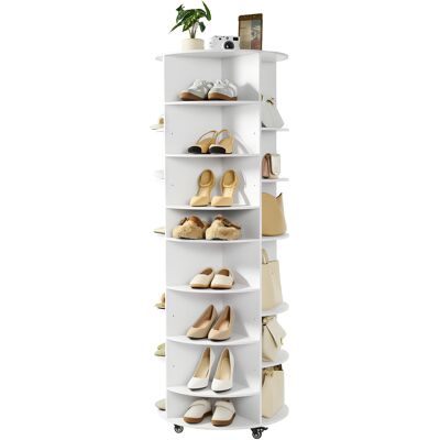 VEVOR Espositore Per Scarpe Girevole A 360° Con 588 X 588 X 1646 Mm Per 28 Paia Di Scarpe 7 Ripiani, Portascarpe Con Ruote, Scarpiera Rotante Per Camera Da Letto, Soggiorno, Ingresso, Bianco VEVOR Espositore Per Scarpe Girevole A 360° Con 588 X 588 X 1646 Mm Per 28 Paia Di Scarpe 7 Ripiani, Portascarpe Con Ruote, Scarpiera Rotante Per Camera Da Letto, Soggiorno, Ingresso, Bianco