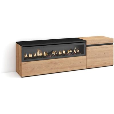 Mobile TV SKRAUT HOME - 150x45x35cm - Rovere e Nero Mobile TV SKRAUT HOME - 150x45x35cm - Rovere e Nero
