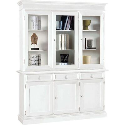 MILANI HOME Jaqueline - Credenza Con Vetrina In Legno Massello MILANI HOME Jaqueline - Credenza Con Vetrina In Legno Massello